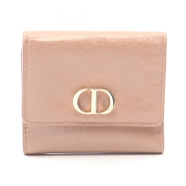 Dior 30 Montaigne Tri-fold wallet leather Pink Used Women GHW