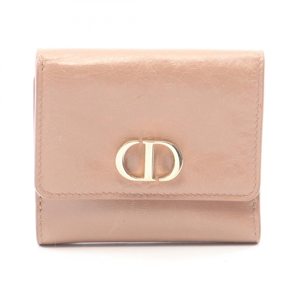 Dior 30 Montaigne Tri-fold wallet leather Pink Used Women GHW