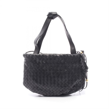 BOTTEGA VENETA THE BULB SMALL Intrecciato shoulder Handbag 651811 leather Black