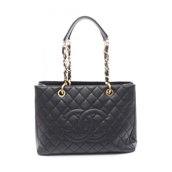 CHANEL Matelasse GST Chain Shoulder Tote Bag A50995 leather Black Used Women GHW