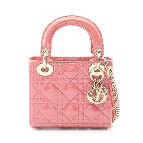 Christian Dior Lady Dior Mini Cannage 2WAY Handbag M0505OWCB Patent leather Pink