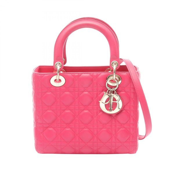 Christian Dior LADY DIOR Medium Cannage tote shoulder Handbag M0538O leather PK