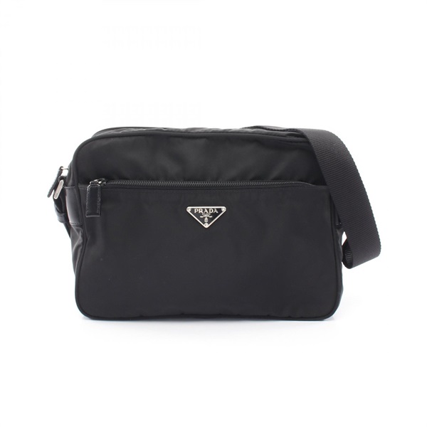 PRADA VELA SPORT Shoulder Crossbody Bag BT0166 Nylon leather Black Used Women