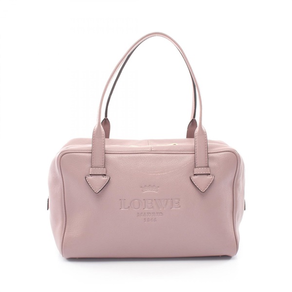 LOEWE Heritage Mini Shoulder Hand bag leather Pink Used Women
