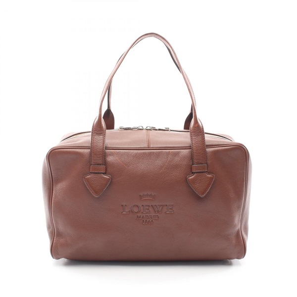 LOEWE Heritage Shoulder Hand Tote Bag leather Brown Used Women