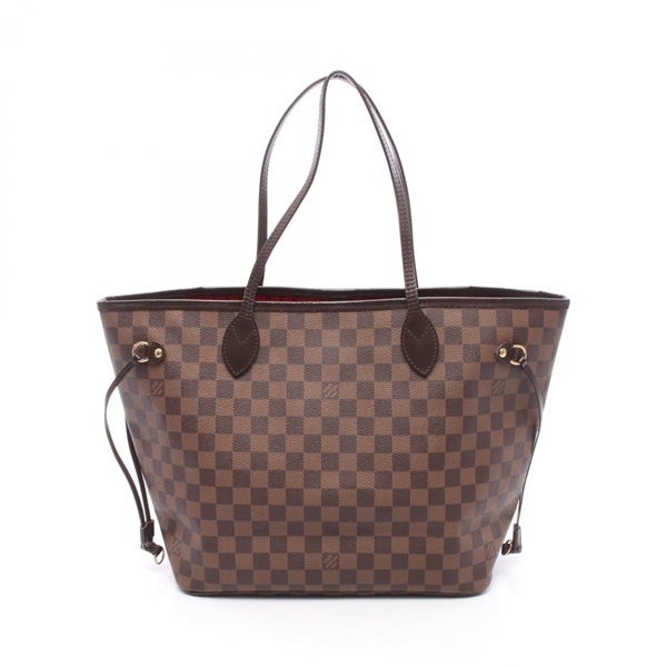LOUIS VUITTON Neverfull MM Shoulder Tote Bag N51105 Damier canvas Ebene Used LV