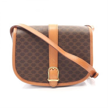 CELINE Macadam Shoulder crossbody hand Bag leather Brown natural Used Women