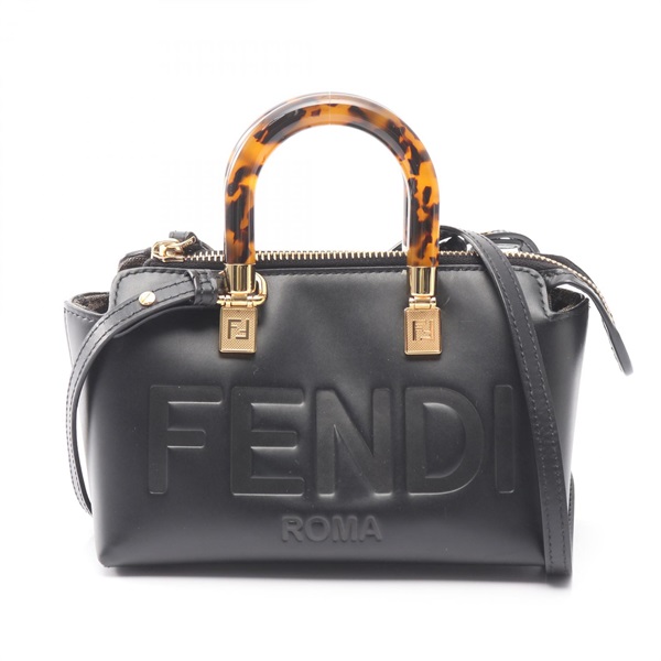 FENDI By the Way Mini 2-Way Shoulder Handbag 8BS067 leather Black Used Women