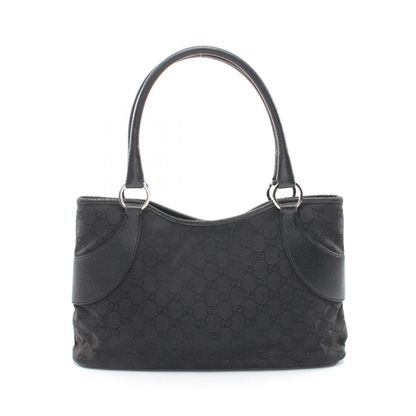 GUCCI GG canvas Tote Shoulder Handbag 113015 canvas leather Black Used Women