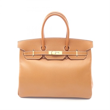 HERMES Birkin 35 Handbag X Courchevel leather Brown Gold Used GHW