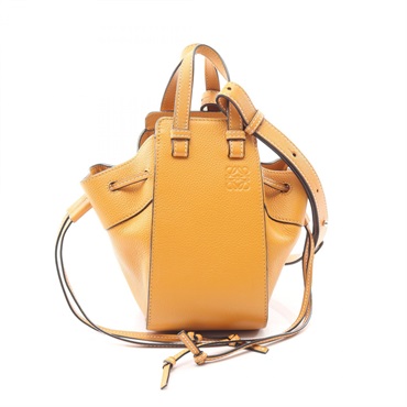LOEWE Hammock Drawstring Mini 2WAY Shoulder Handbag leather Brown Used Women