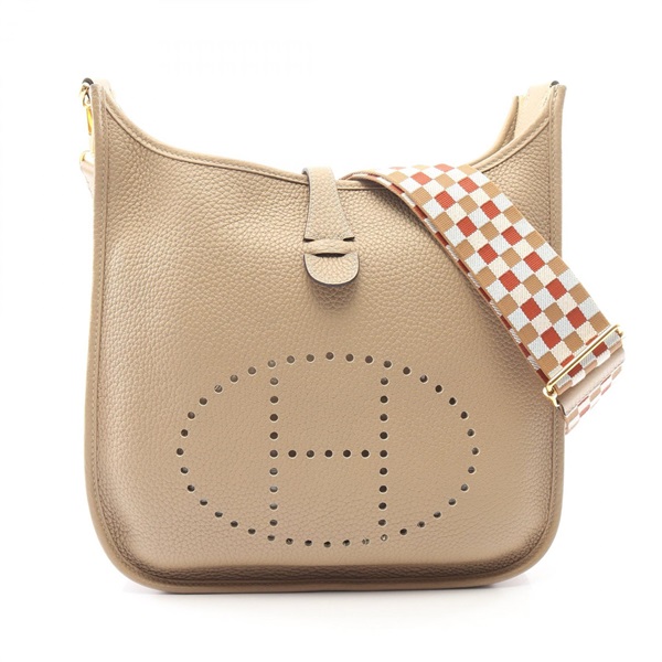 HERMES Evelyne 3 PM Shoulder crossbody Bag Z Taurillon Clemence Trench Used GHW
