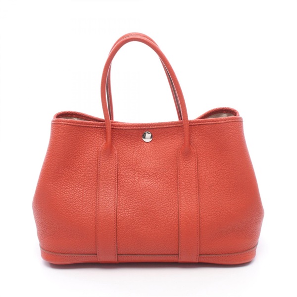 HERMES Garden party TPM Tote hand Bag Q Negonda Sanguine Used Women SHW