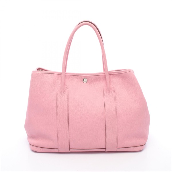 HERMES Garden party PM Tote hand Bag N Negonda leather Pink Used Women SHW