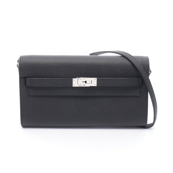 HERMES Kelly to go Shoulder crossbody Bag W Epsom leather Black Used SHW