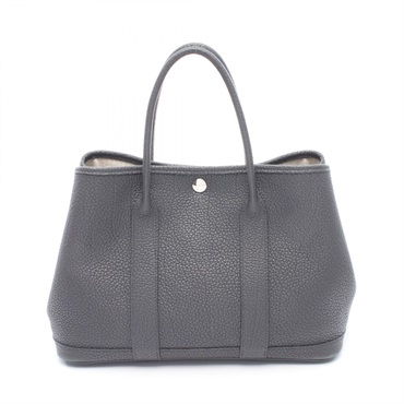 HERMES Garden Party TPM Tote Handbag Negonda leather Gray Ardoise SHW Used R