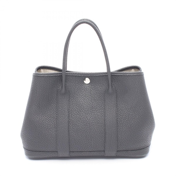 HERMES Garden Party TPM Tote Handbag Negonda leather Gray Ardoise SHW Used R