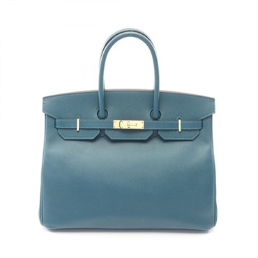 HERMES Birkin 35 Handbag Epsom leather Green Malachite GHW Used Women T