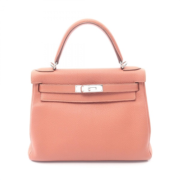 HERMES Kelly 28 Inside stitched shoulder Handbag Q Togo  Rose tea Used SHW