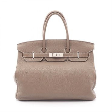 HERMES Birkin 35 Handbag 028496CK Togo leather Gray Etoupe Grey SHW Used O