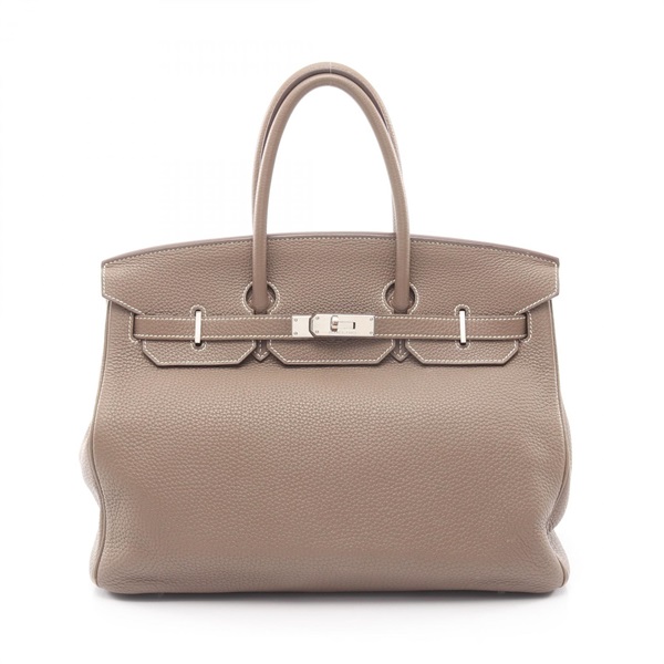 HERMES Birkin 35 Handbag 028496CK Togo leather Gray Etoupe Grey SHW Used O