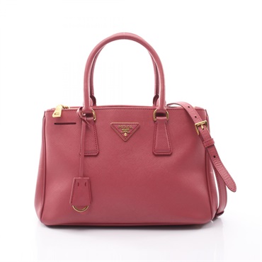 PRADA Galleria Shoulder Tote Handbag Saffiano leather Pink Used Women