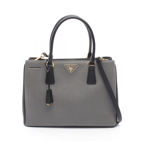 PRADA SAFFIANO LUX Galleria shoulder crossbody Handbag 1BA874 leather Gray used