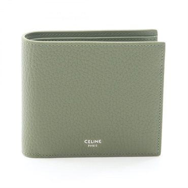 CELINE Bi-fold wallet 10C873GTZGJK0 leather Khaki NEW Women