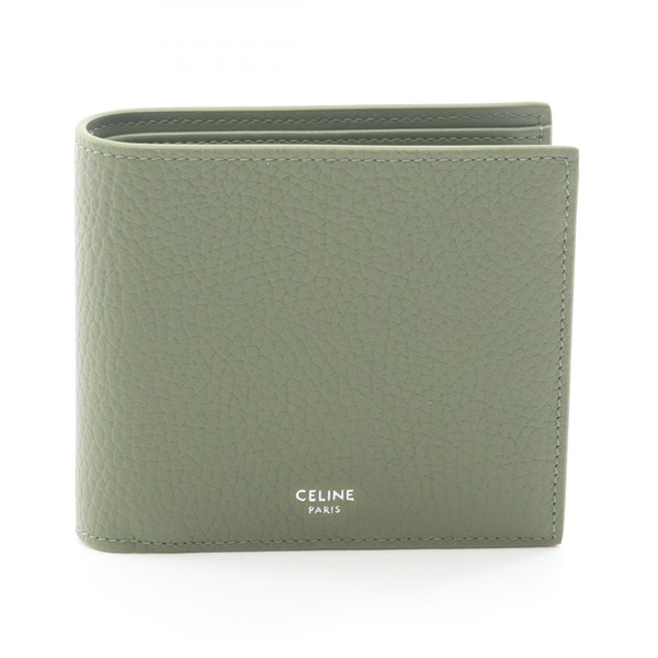 CELINE Bi-fold wallet 10C873GTZGJK0 leather Khaki NEW Women