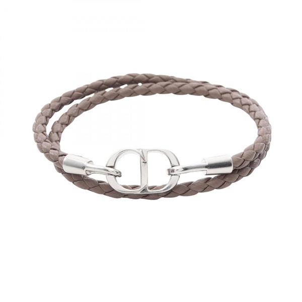 Dior CD Icon Braided Leather Double Bracelet B1973HOMLE010L SS Preonwed mens L