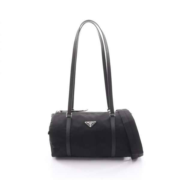 PRADA TESSUTO + SAFFIAN Shoulder Bag 1BB154R064F0632 Nylon Leather Black NEW