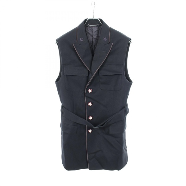 Christian Dior PETER DOIG Star Embroidery vest #48 gilet wool Navy Used mens