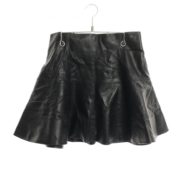 Christian Dior Flare mini skirt #42 155J19AL015 leather Black Used Women
