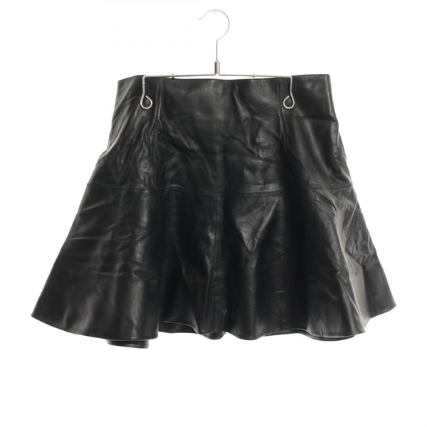 Christian Dior Flare mini skirt #42 155J19AL015 leather Black Used Women