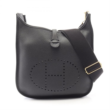 HERMES Evelyne 3 III PM Shoulder Crossbody Bag Clemence leather Black GHW Used W