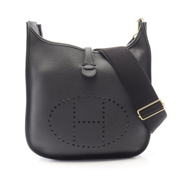 HERMES Evelyne 3 III PM Shoulder Crossbody Bag Clemence leather Black GHW Used W