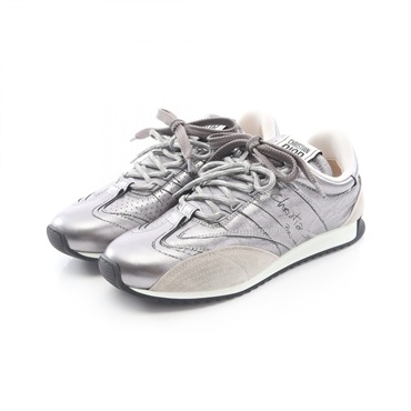 Christian Dior D-Sketch Sneakers Shoes #38 leather Suede Gray Silver Used Women
