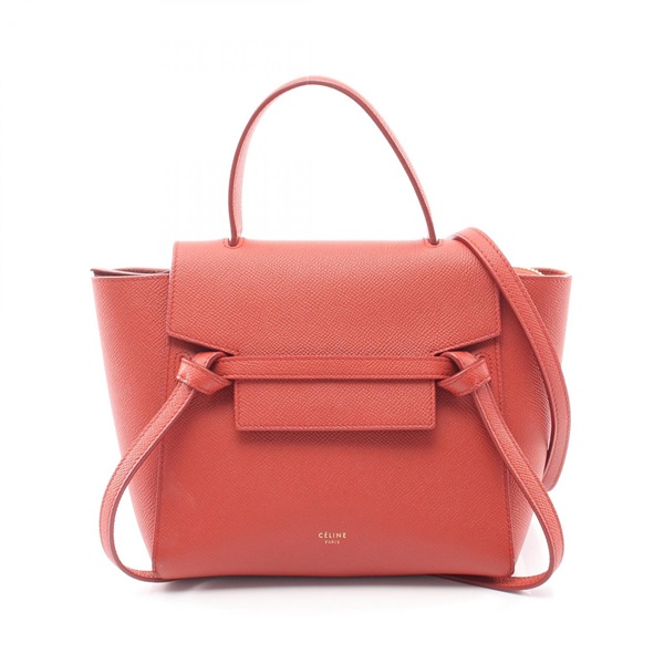 CELINE BELT BAG NANO 2-way Shoulder Handbag 185003 leather Red Used Women
