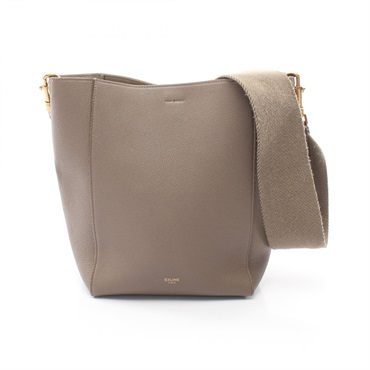 CELINE Sangle Bucket Small Shoulder Tote Bag 189303 leather Beige Used Women