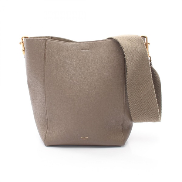 CELINE Sangle Bucket Small Shoulder Tote Bag 189303 leather Beige Used Women