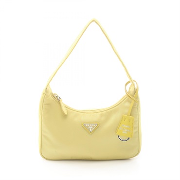 PRADA Re-Edition 2000 mini bag Handbag 1NE515 Nylon Yellow Used Women