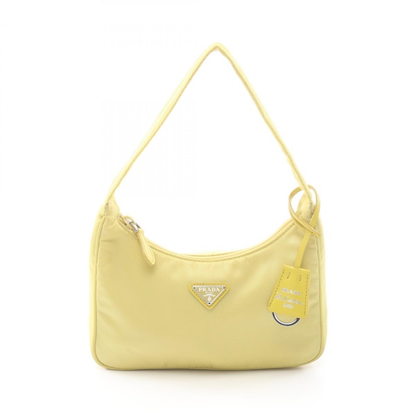 PRADA Re-Edition 2000 mini bag Handbag 1NE515 Nylon Yellow Used Women