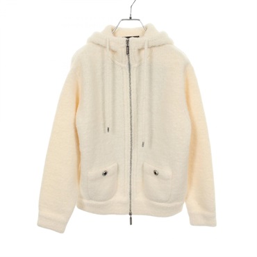 CHANEL Coco Neige Hoodie Jacket #34 P79707K11596 wool cashmere White Used Women