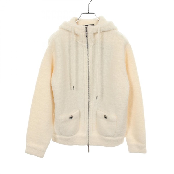 CHANEL Coco Neige Hoodie Jacket #34 P79707K11596 wool cashmere White Used Women