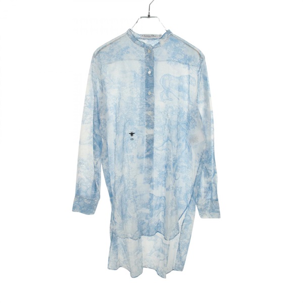Christian Dior Toile de Jouy Long Shirt Dress 911B54A3802 cotton Blue Used #36