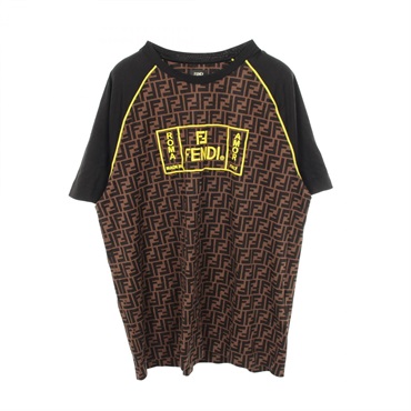FENDI Zucca Crewneck Short sleeve T-shirt cotton Multicolor Used mens size XXXL