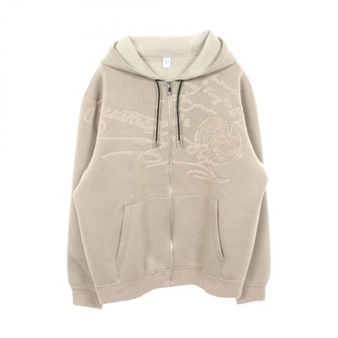 Berluti Scrit embroidery Neoprene Hoodie #XL Rayon Polyurethane Beige Used mens