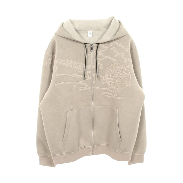 Berluti Scrit embroidery Neoprene Hoodie #XL Rayon Polyurethane Beige Used mens