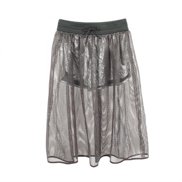 Christian Dior Mesh Sheer Skirt #36 polyester Gray Silver Used Women
