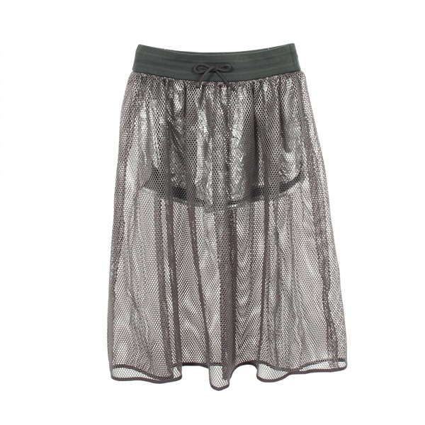 Christian Dior Mesh Sheer Skirt #36 polyester Gray Silver Used Women
